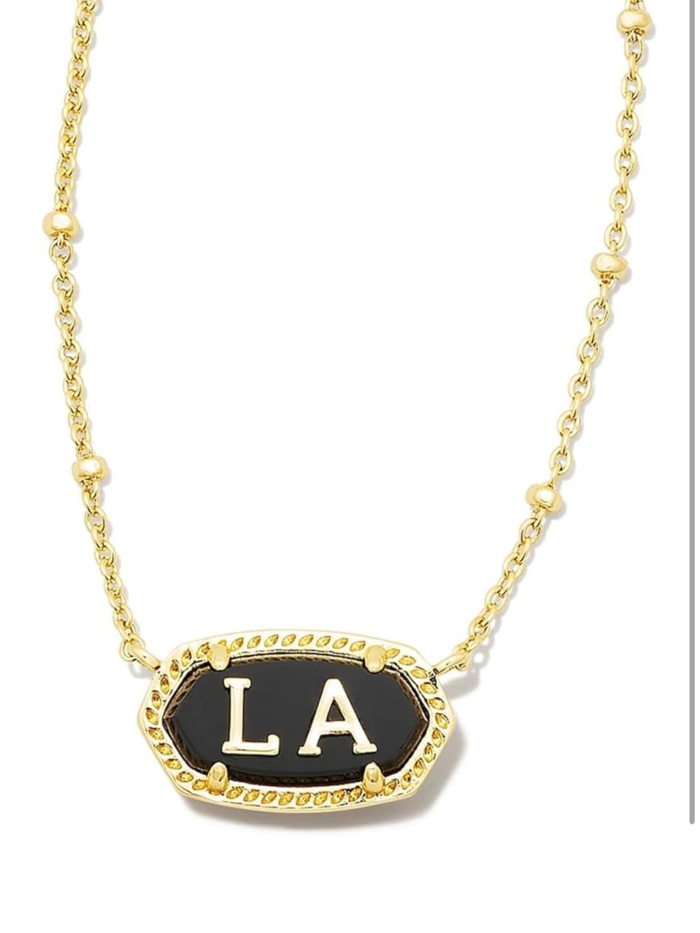 Kendra Scott Elisa Gold LA Black Agate Pendant Necklace